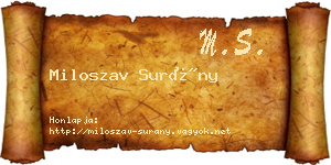 Miloszav Surány névjegykártya